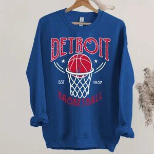 Vintage Detroit Basketball Unisex Sweatshirt, EST 1937 Detroit Pistons NBA Shirt